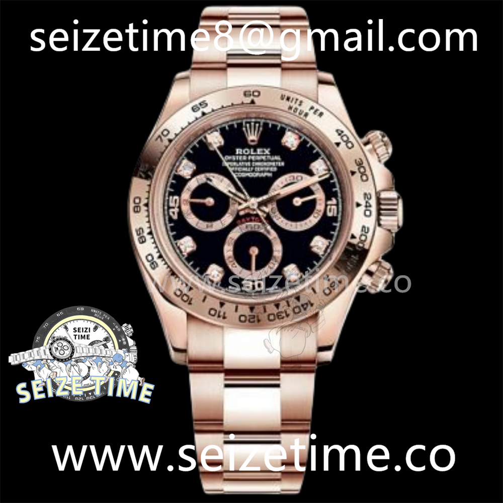 Daytona 116505 904L RG BTF 1:1 Best Edition Black Diamond Dial on RG Bracelet SA4130