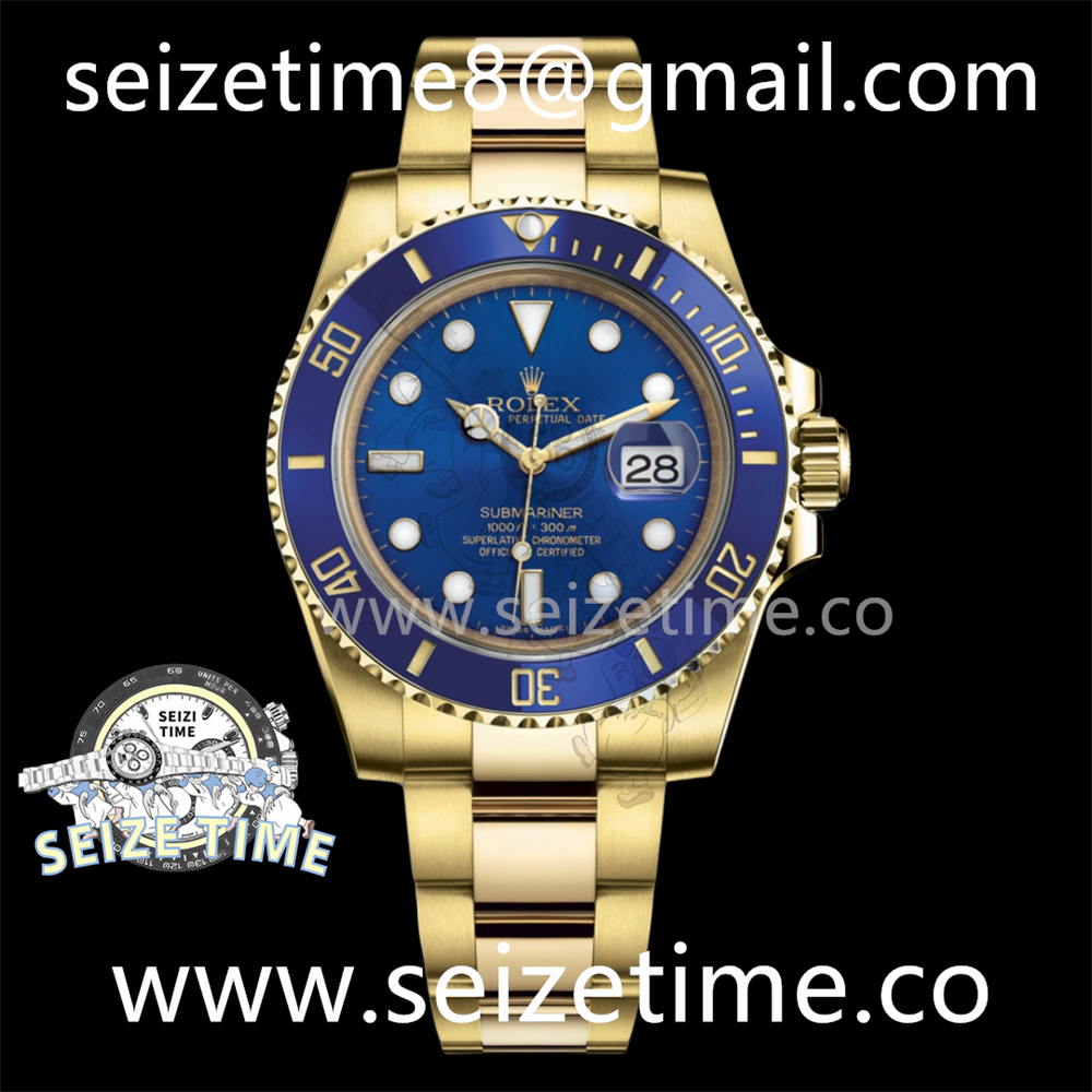 Submariner 116618LB YG Blue Ceramic 904L Steel VSF 1:1 Best Edition Blue Dial on YG Bracelet VS3135