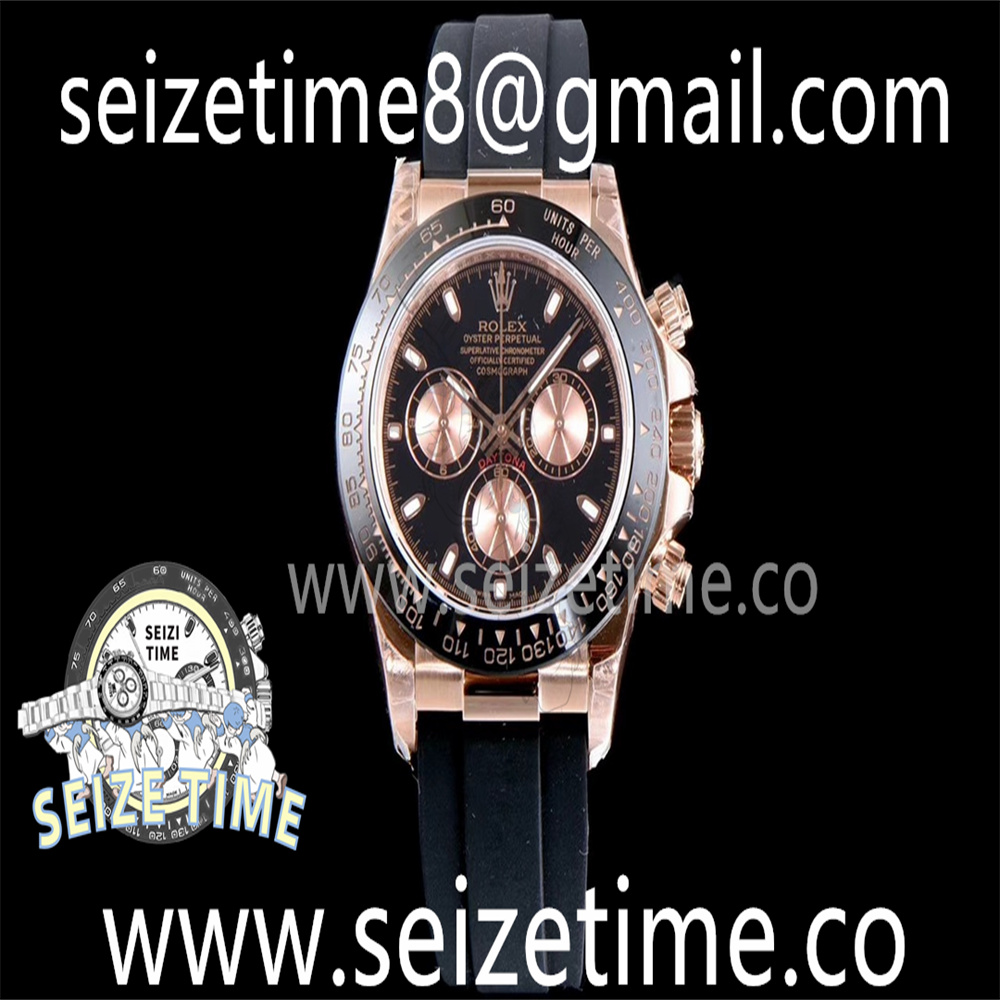 Daytona 116515LN RG JHF Best Edition Black Dial on Rubber Strap A4130