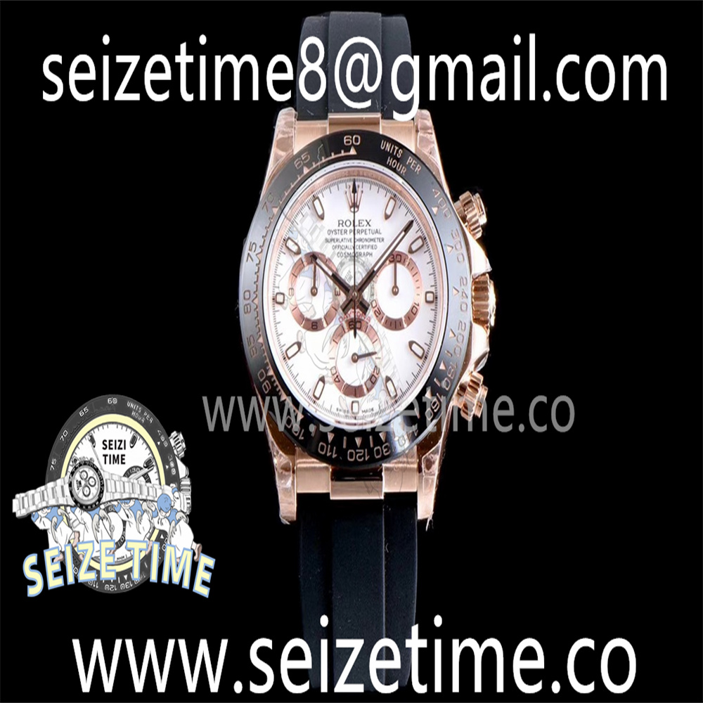 Daytona 116515LN RG JHF Best Edition White Dial on Rubber Strap A4130