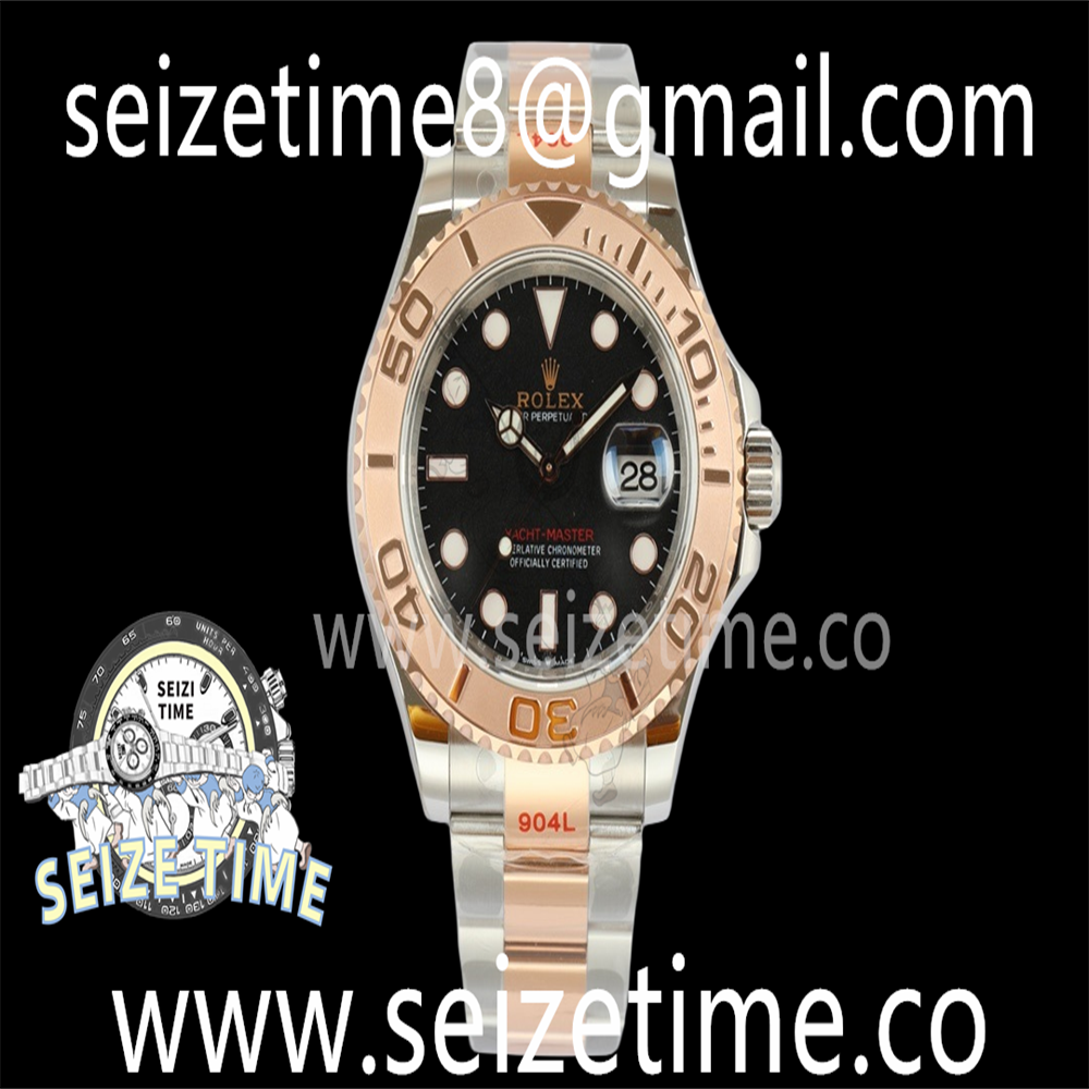 Yacht-Master 116621 SS/RG VRF 1:1 Best Edition Black Dial on SS/RG Bracelet A3235