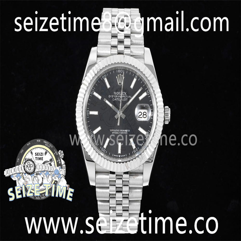 DateJust 41 126334 DIWF 1:1 Best Edition 904L Steel Black Stick Dial on Jubilee Bracelet SA3235