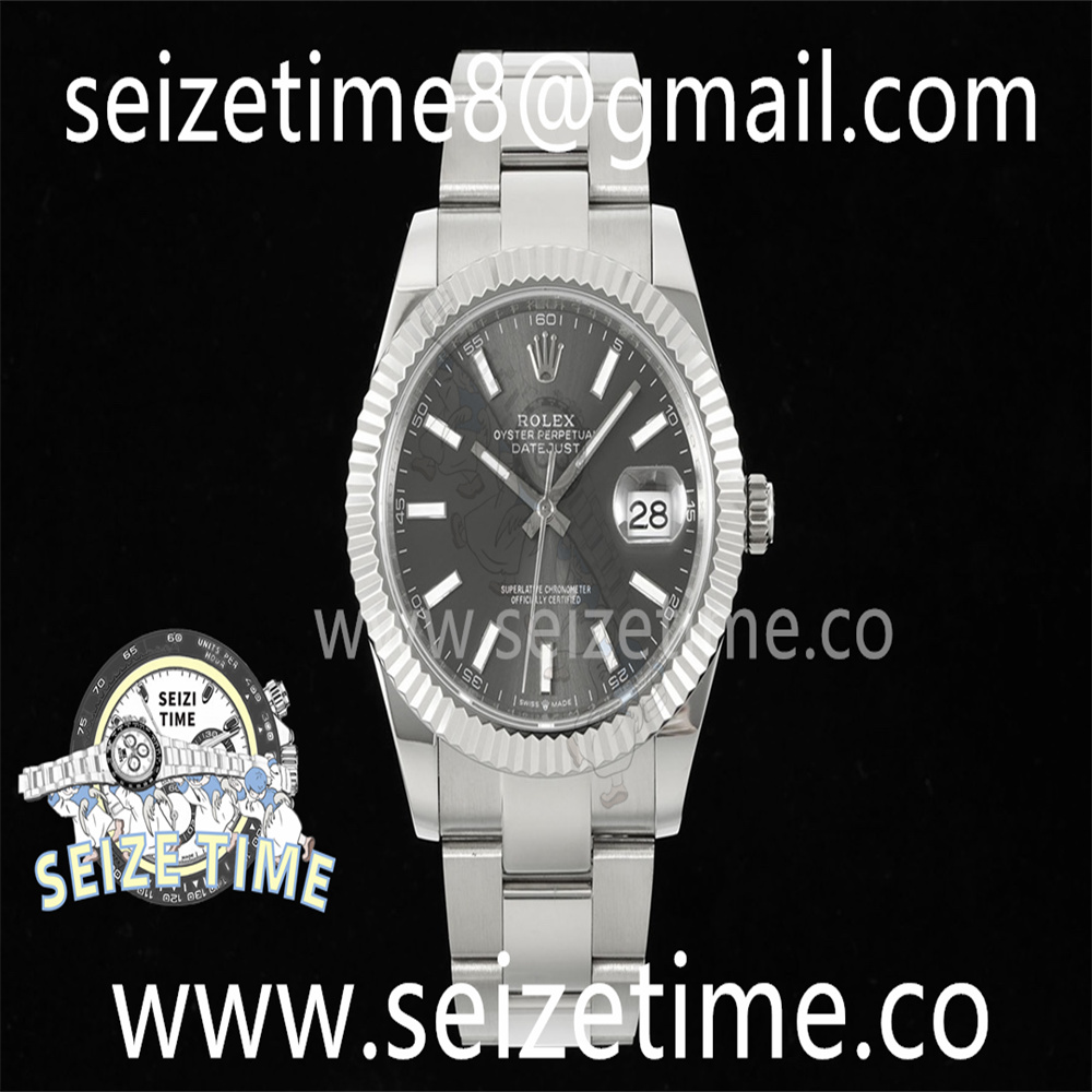 DateJust 41 126334 DIWF 1:1 Best Edition 904L Steel Gray Stick Dial on Oyster Bracelet SA3235