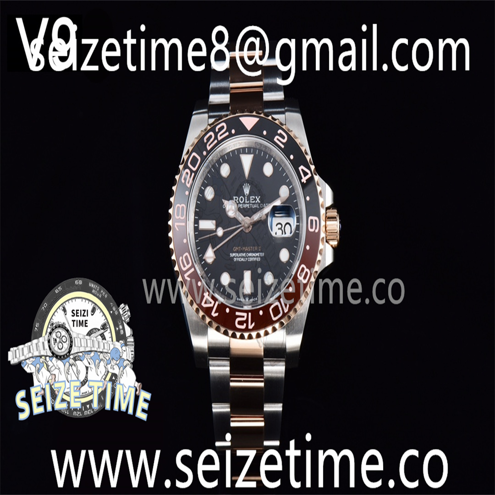 GMT-Master II 126711CHNR “Rootbeer” 904L RG/SS V9F 1:1 Best Edition Black Dial on RG/SS Oyster Bracelet A3285