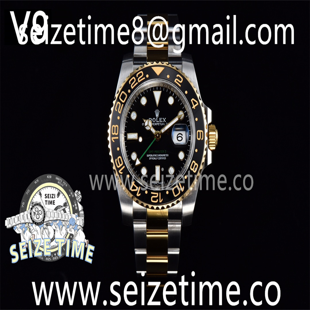 GMT-Master II 116713LN 904L YG/SS V9F 1:1 Best Edition Black Dial on YG/SS Oyster Bracelet A3285
