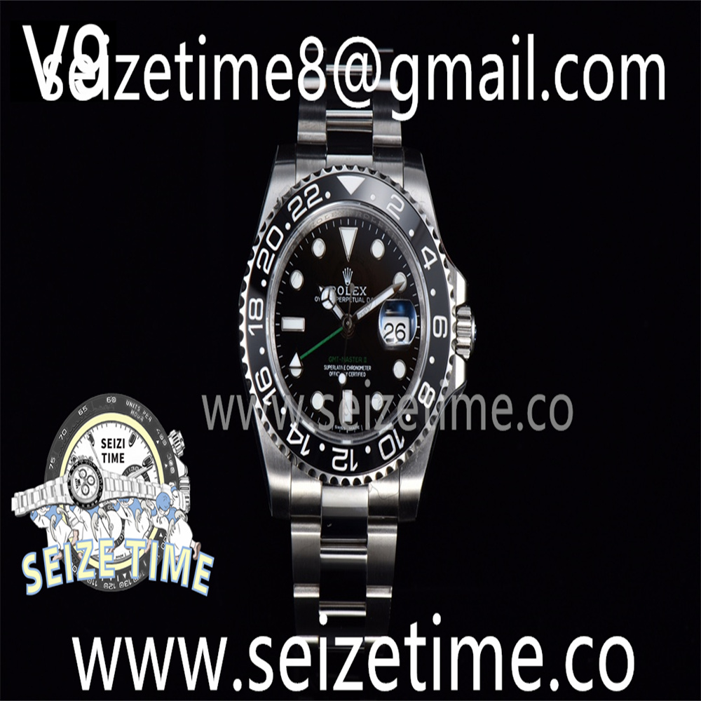 GMT-Master II 116710LN 904L SS V9F 1:1 Best Edition Black Dial on SS Oyster Bracelet A3285