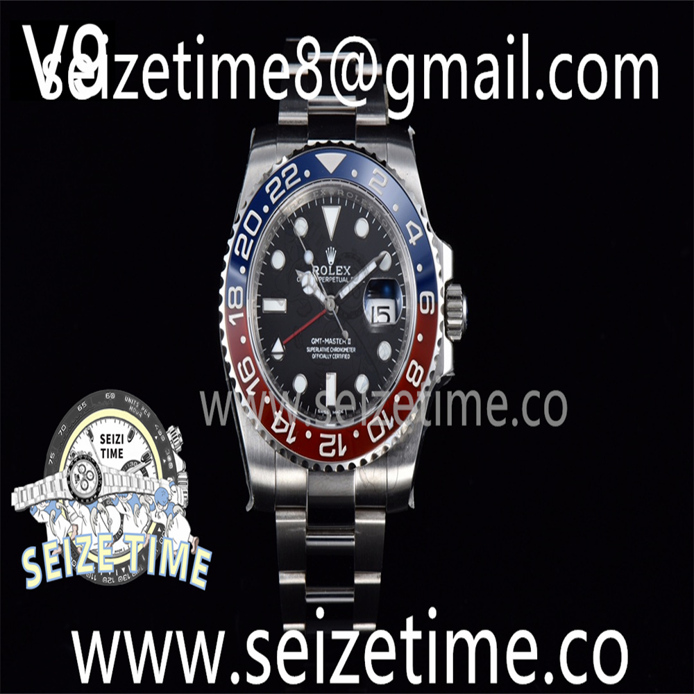 GMT-Master II 126710BLRO “Pepsi” 904L SS V9F 1:1 Best Edition Black Dial on SS Oyster Bracelet A3285