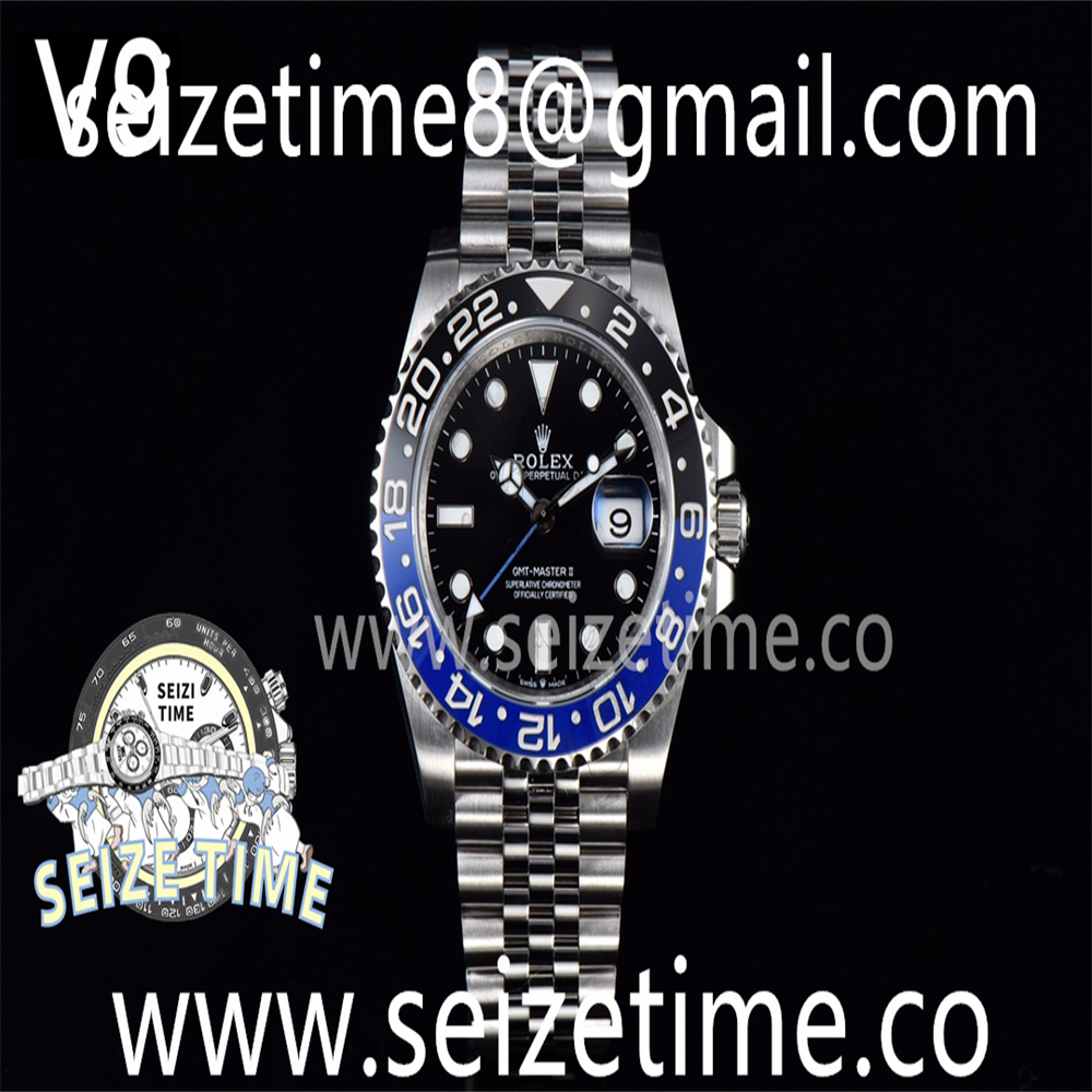 GMT-Master II 126710BLNR “Batgirl” 904L SS V9F 1:1 Best Edition Black Dial on SS Jubilee Bracelet A3285