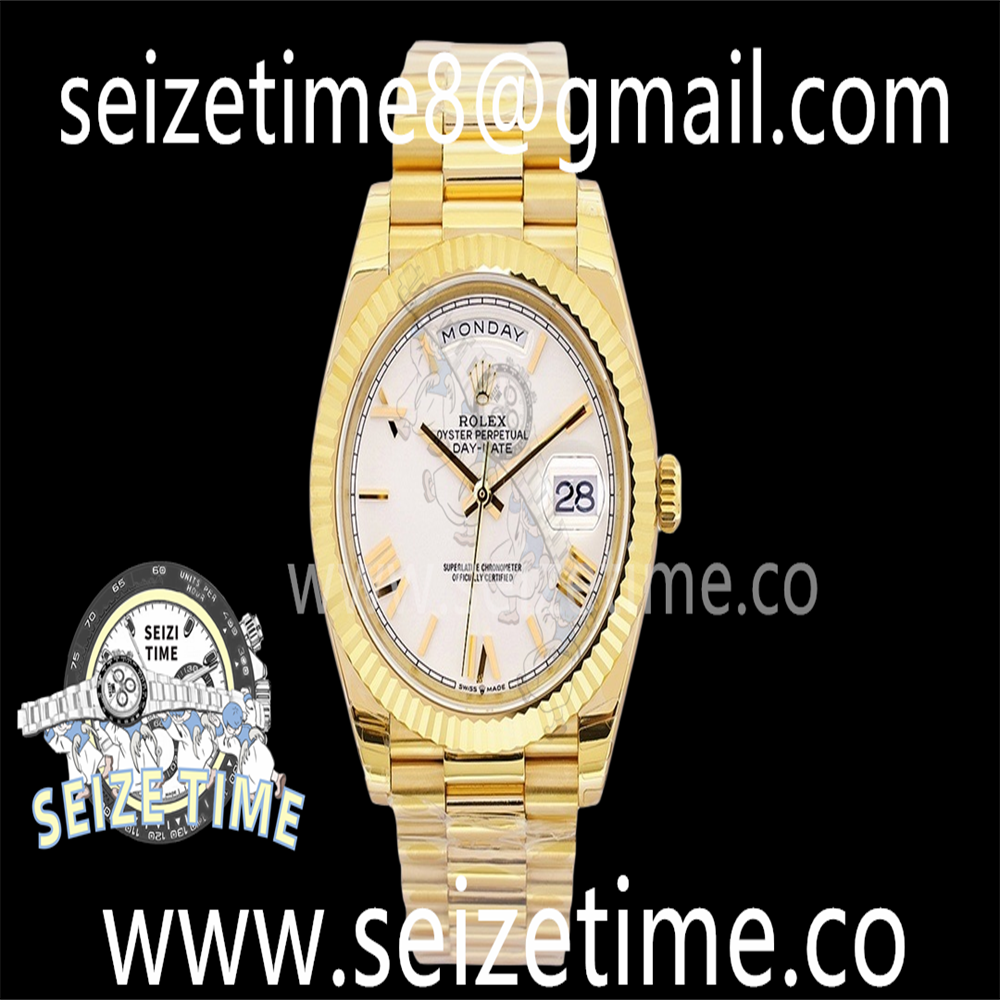 Day Date 40 YG EWF 1:1 Best Edition Silver Roman Dial on YG Bracelet A3255