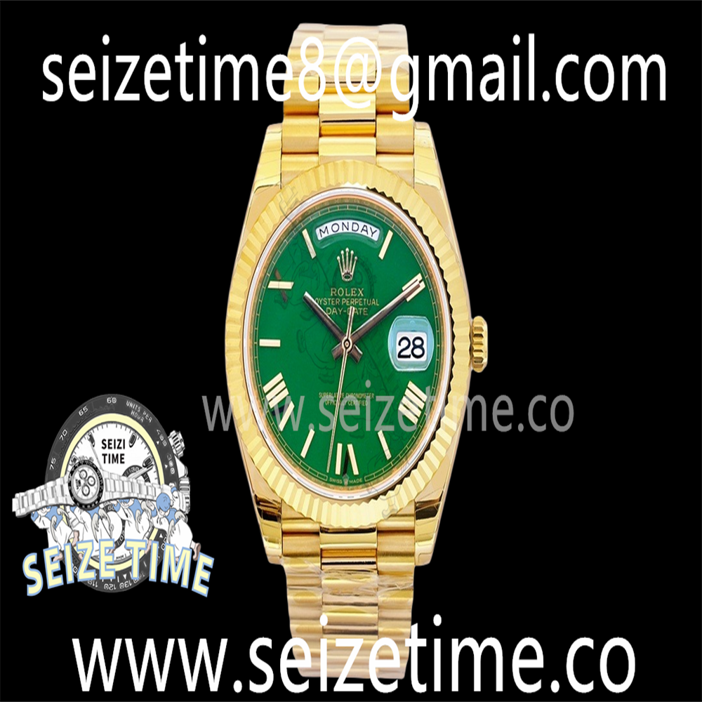 Day Date 40 YG EWF 1:1 Best Edition Green Roman Dial on YG Bracelet A3255
