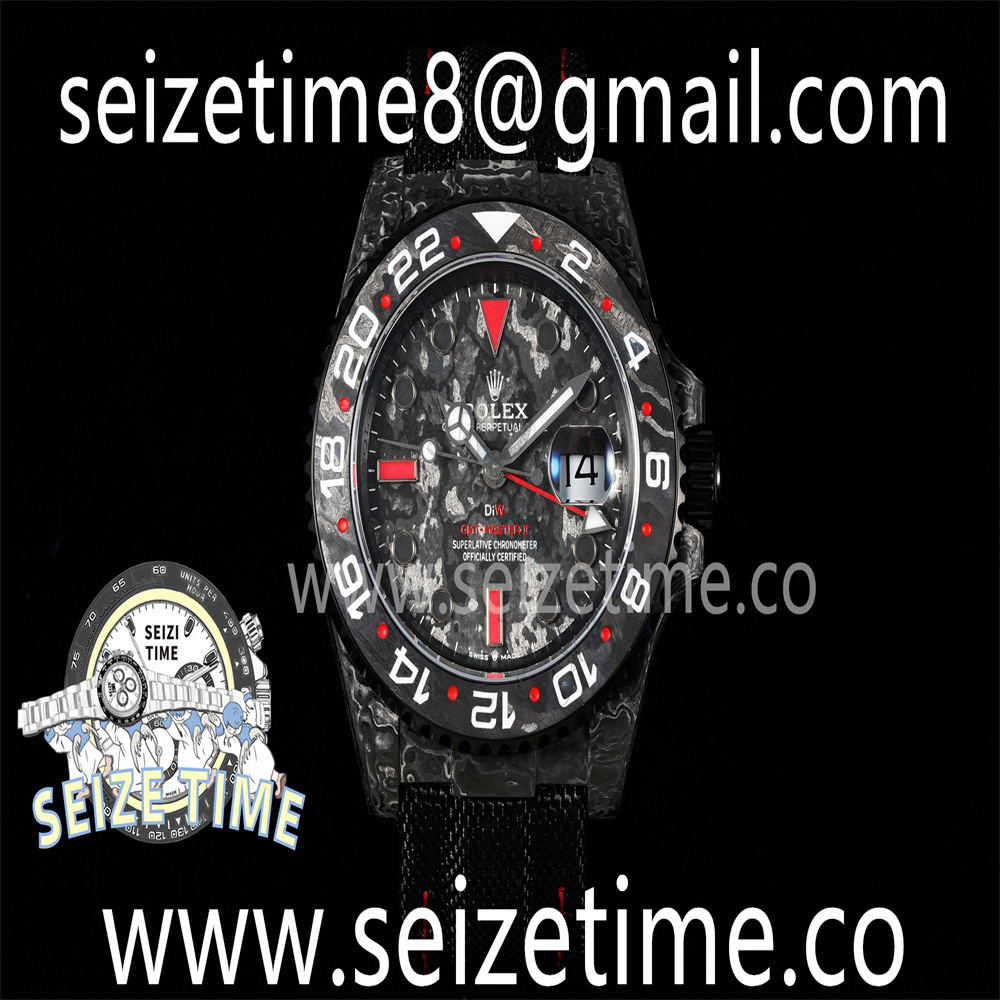 GMT DIW “SPEEDSTER” Carbon VSF 1:1 Best Edition Black/Red Black Dial on Black Nylon Strap VR3186