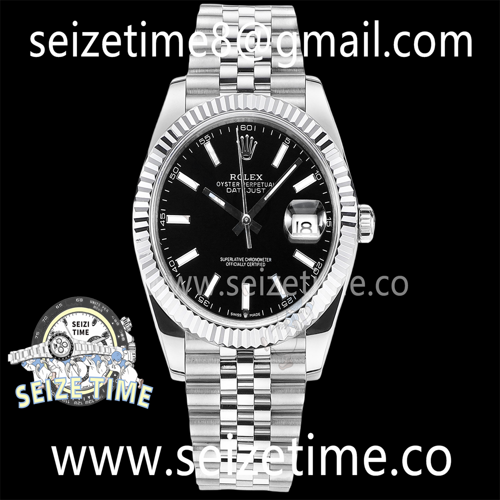 Datejust 41mm 126334 SS EWF Best Edition Black Dial on SS Jubilee Bracelet A3235