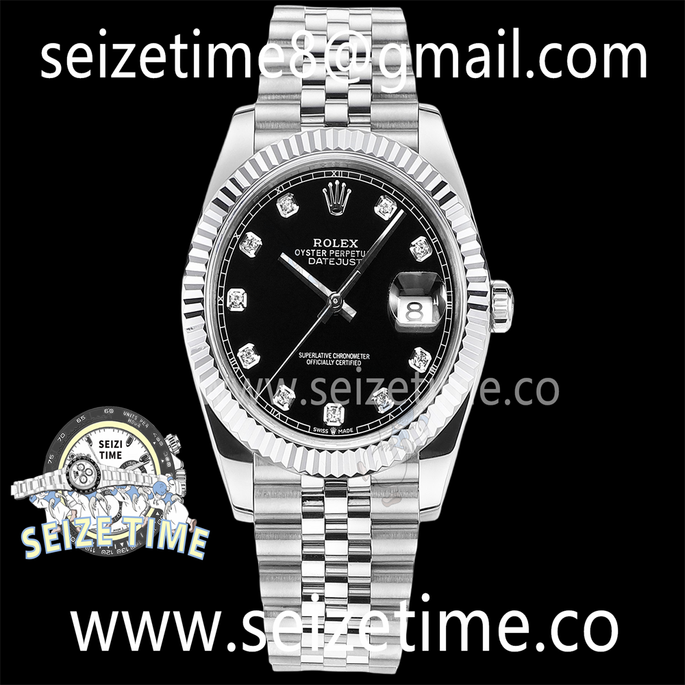 Datejust 41mm 126334 SS EWF Best Edition Black Dial on SS Jubilee Bracelet A3235