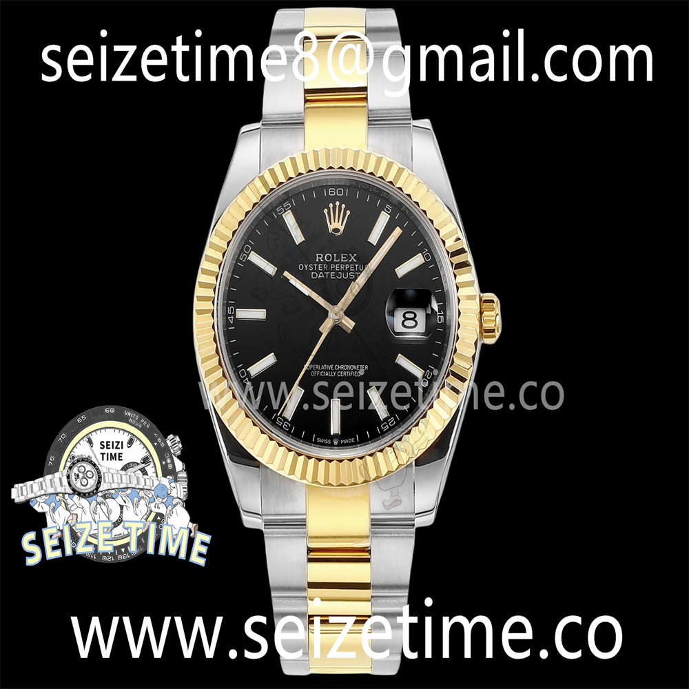 Datejust 41mm 126333 SS/YG EWF Best Edition Black Dial on SS/YG Oyster Bracelet A3235