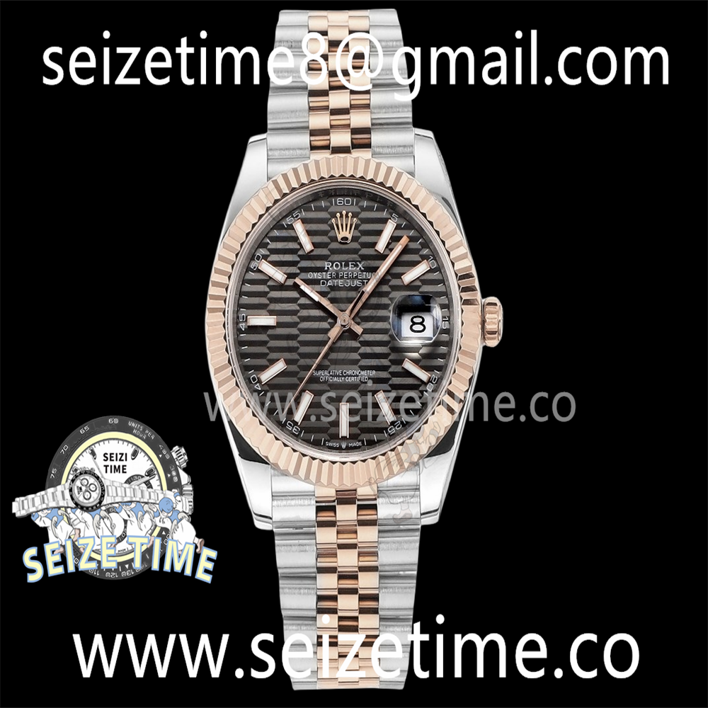 DateJust 41 126331 SS/RG VSF 1:1 Best Edition 904L Steel Gray Textured Dial on SS/RG Jubilee Bracelet VS3235