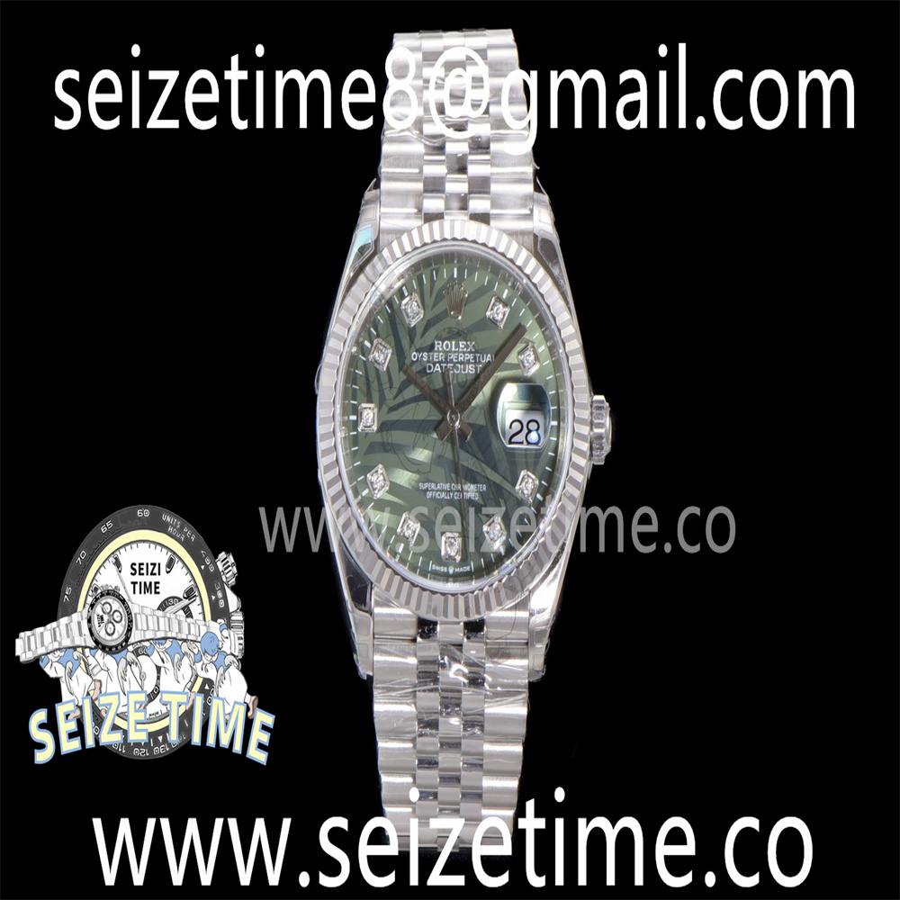 DateJust 36 SS 126234 VSF 1:1 Best Edition 904L Steel Green Leaf Diamonds Dial on Jubilee Bracelet VS3235