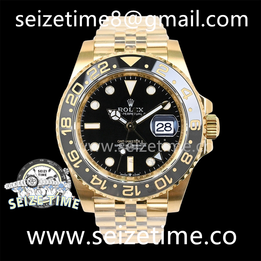 GMT-Master II 126718GRNR 904L YG EWF 1:1 Best Edition Black Dial Dots on YG Jubilee Bracelet VR3285 CHS