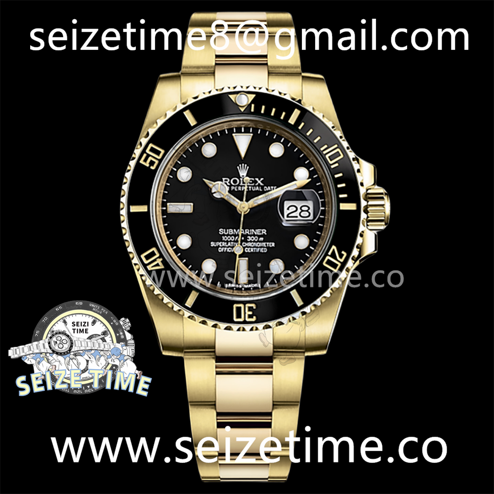 Submariner 116618LN YG Black Ceramic 904L Steel VSF 1:1 Best Edition Black Dial on YG Bracelet VS3135