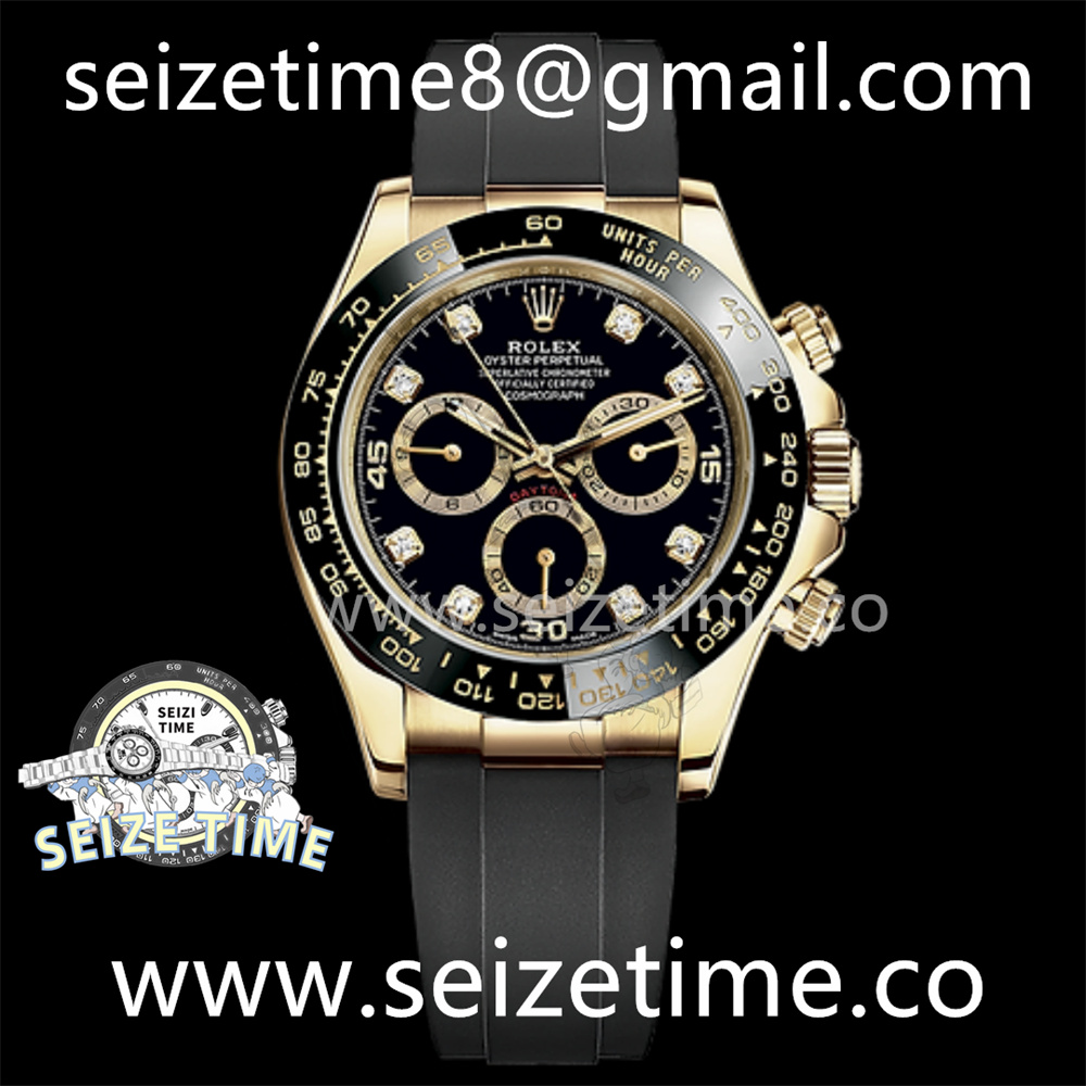 Daytona 116518 BTF 1:1 Best Edition Black Diamond Dial on Rubber Strap SA4130