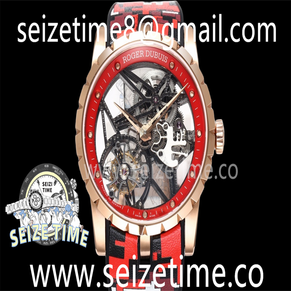 Excalibur Flying Tourbillon RG Skeletal Dial on Rubber Strap BBR Tour