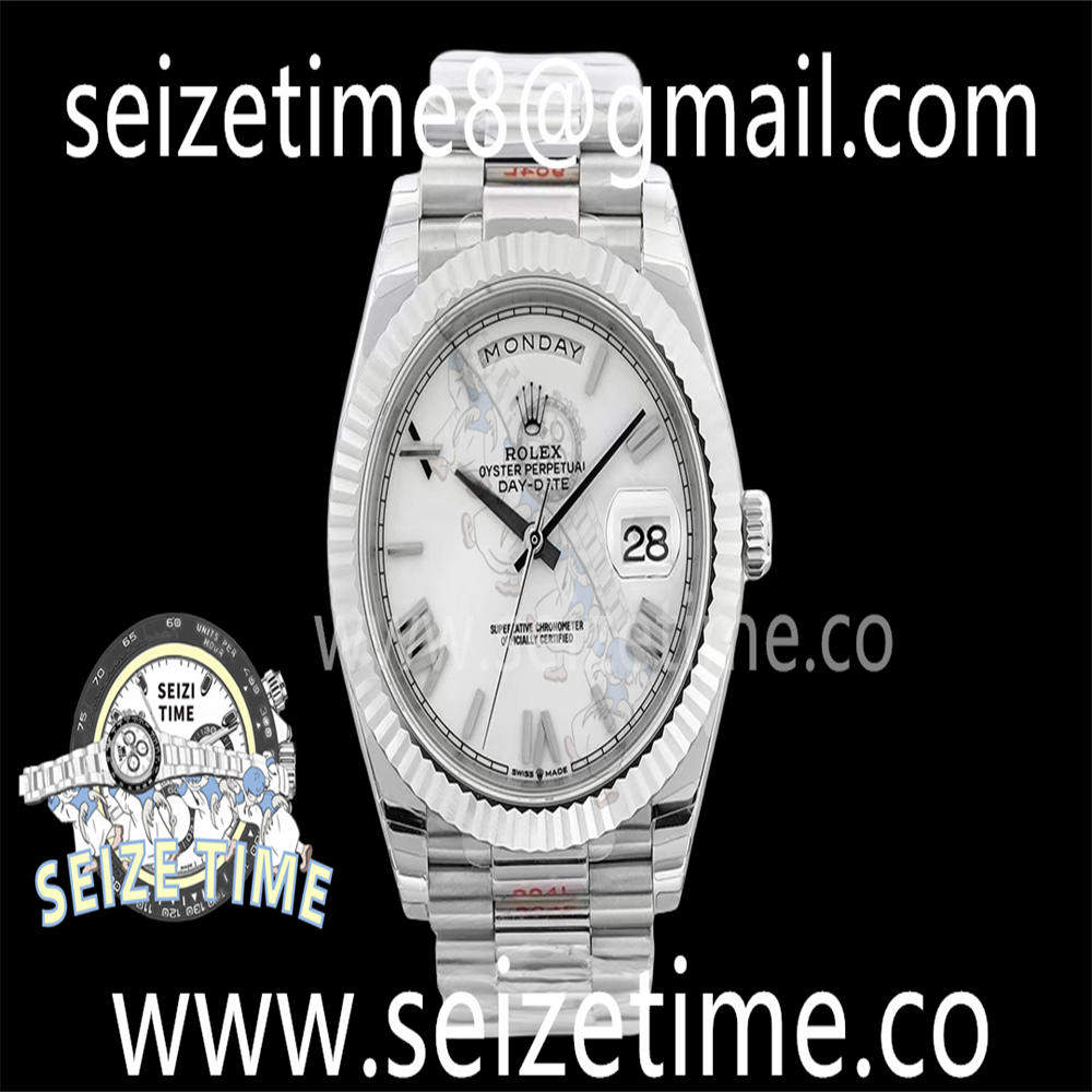 Day Date 40 SS EWF 1:1 Best Edition White Roman Dial on SS Bracelet A3255