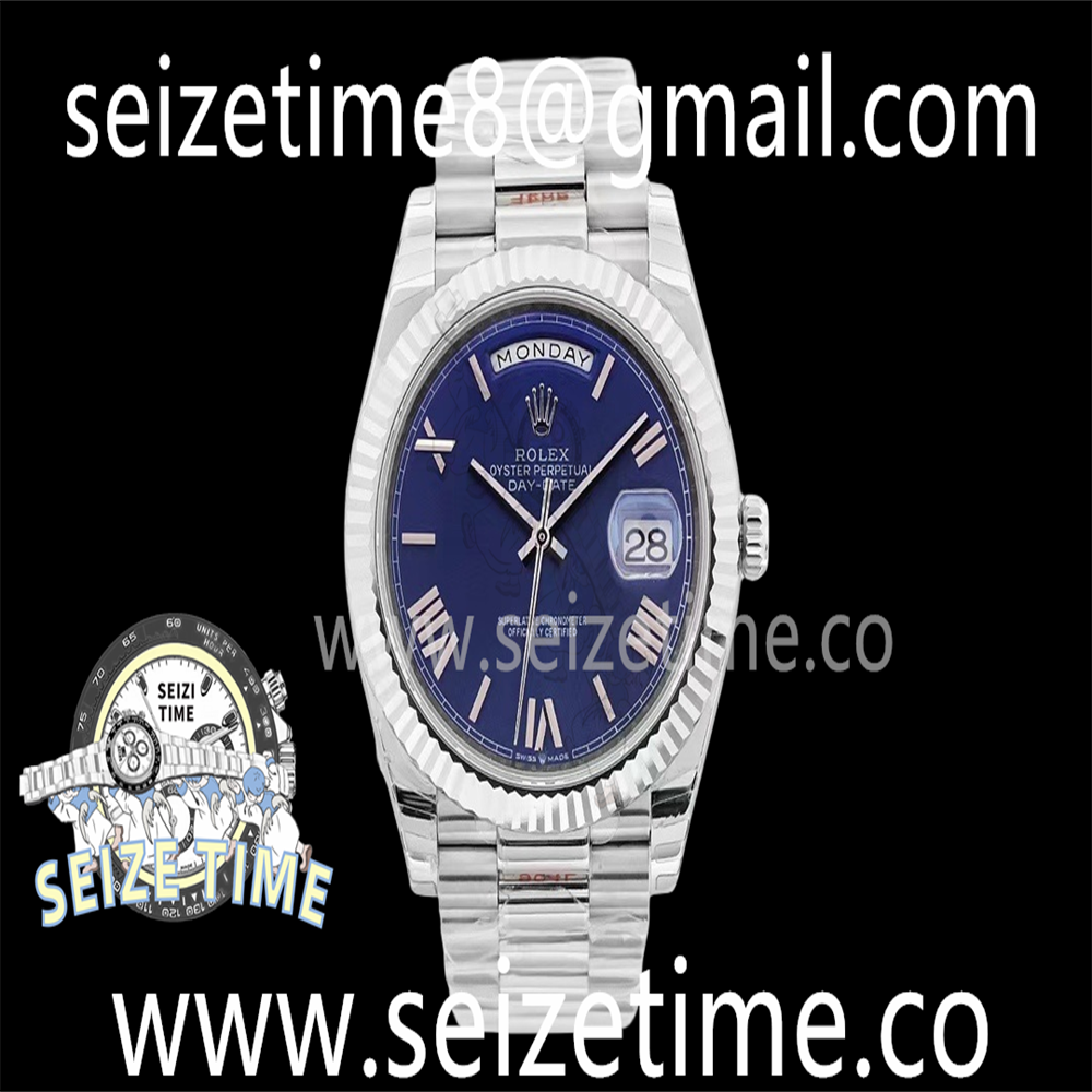 Day Date 40 SS EWF 1:1 Best Edition Blue Roman Dial on SS Bracelet A3255