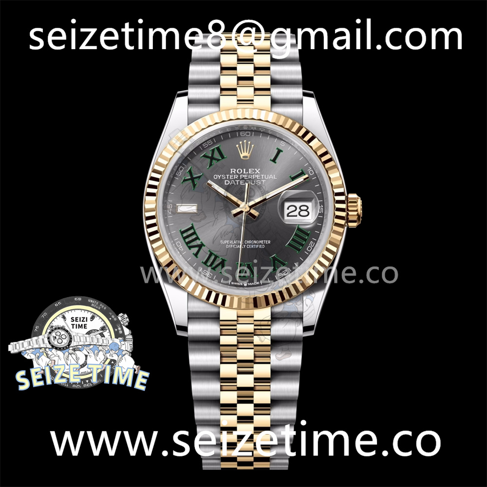 DateJust 36 SS/YG 126233 VSF 1:1 Best Edition 904L Steel Gray Dial Green Roman Marker on Jubilee Bracelet VS3235