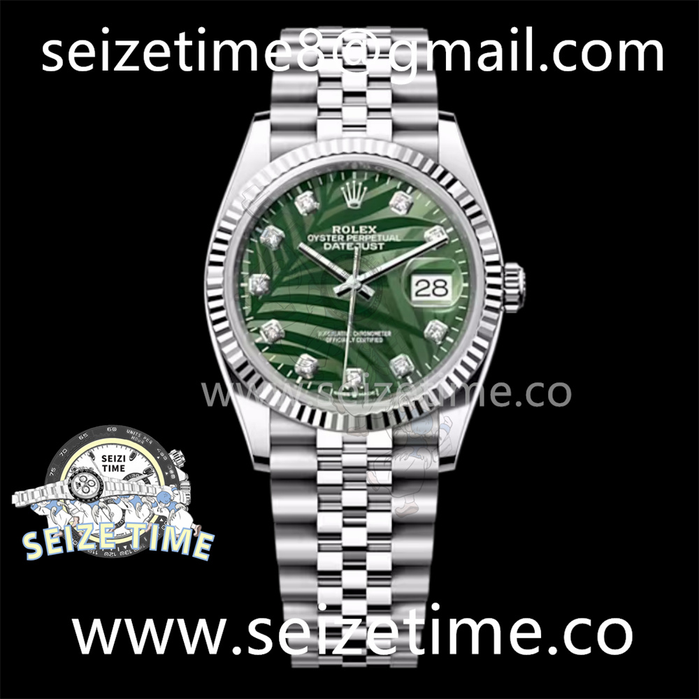DateJust 36 126234 Clean 1:1 Best Edition 904L Steel Green Leaf Diamonds Dial on Jubilee Bracelet VR3235