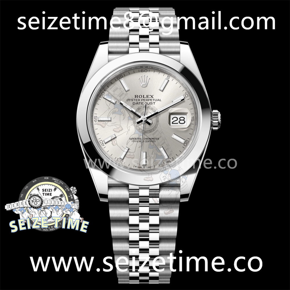 DateJust 41 126300 Polished Bezel KING 1:1 Best Edition 904L Steel Silver Stick Dial on Jubilee Bracelet VR3235