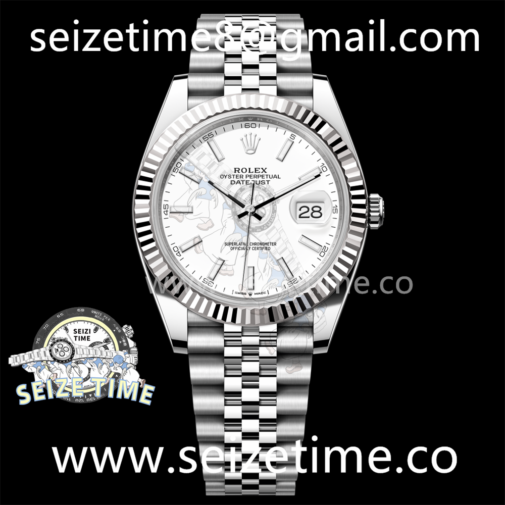 DateJust 41 SS Fluted Bezel KING 1:1 Best Edition 904L Steel White Stick Dial on Jubilee Bracelet VR3235