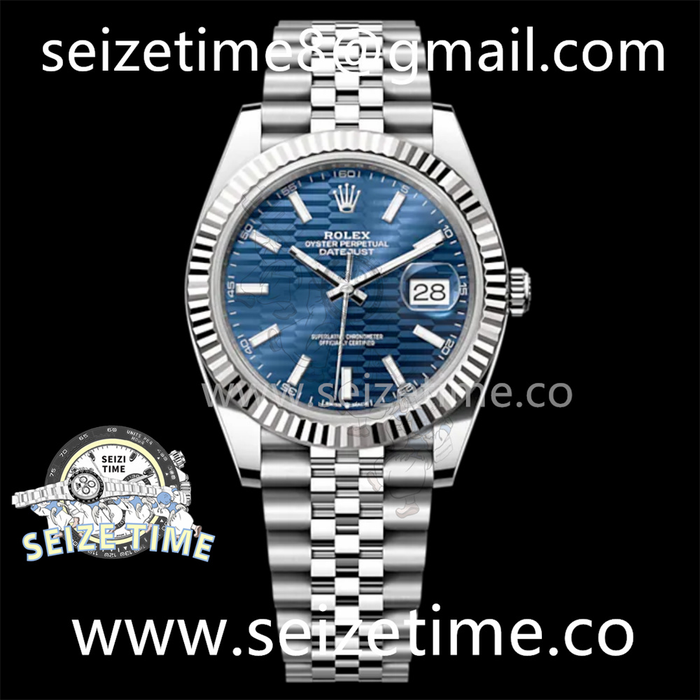 DateJust 41 126334 904L SS VSF 1:1 Best Edition Blue Textured Dial on Jubilee Bracelet VS3235