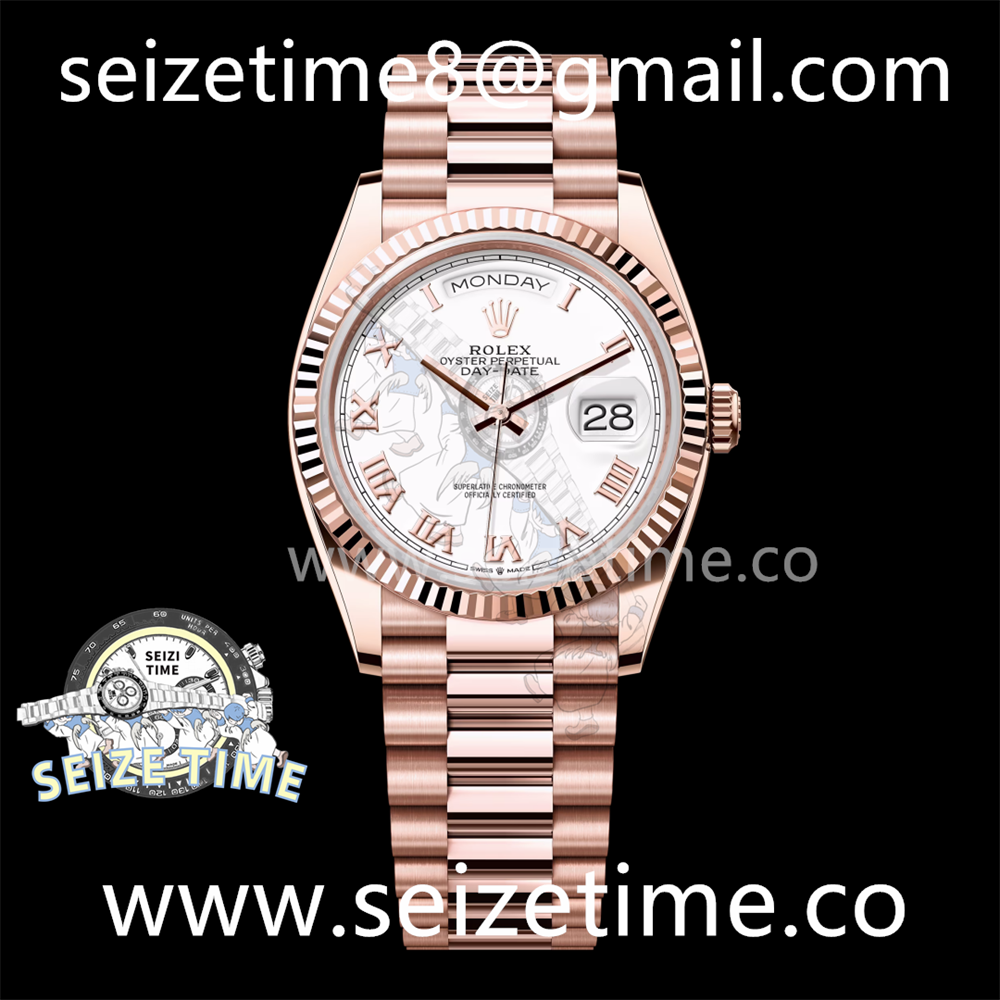 Day-Date 36 RG 128235 EWF Best Edition White Dial Roman Markers on President Bracelet A3255