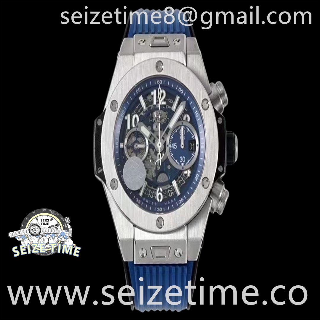 Big Bang Unico Titanium Blue SS Blue Skeletonal Dial on Rubber Strap ZF A1280