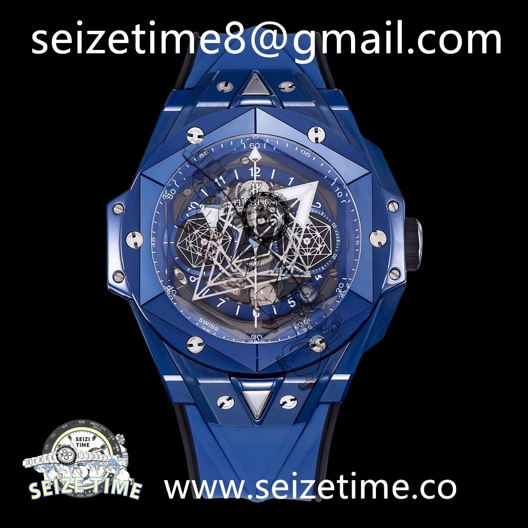 Big Bang Sang Bleu II Blue Ceramic BBF Best Edition on Blue Rubber Strap A1240