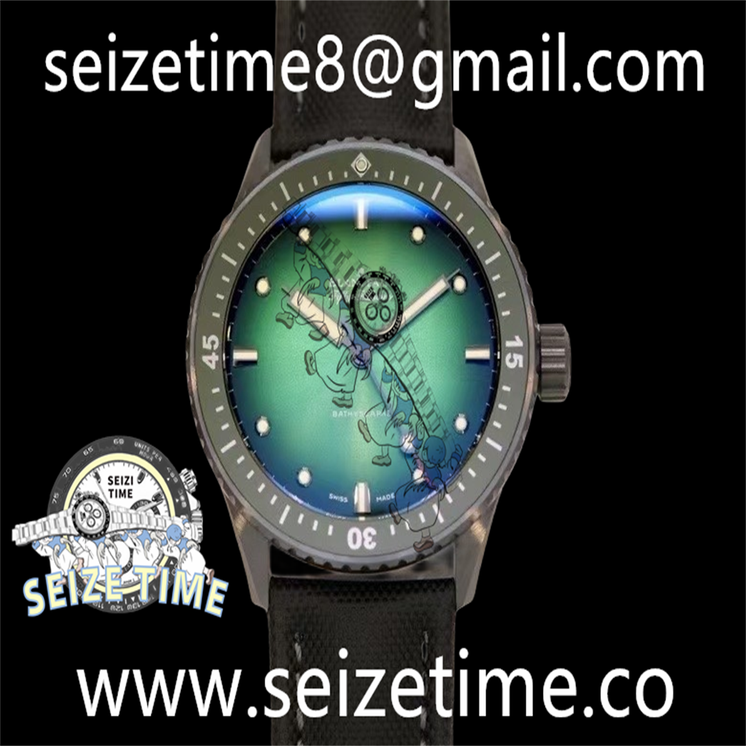 Fifty Fathoms Bathyscaphe "Mokkarran" CER Green Dial on Nylon Strap GF A1315