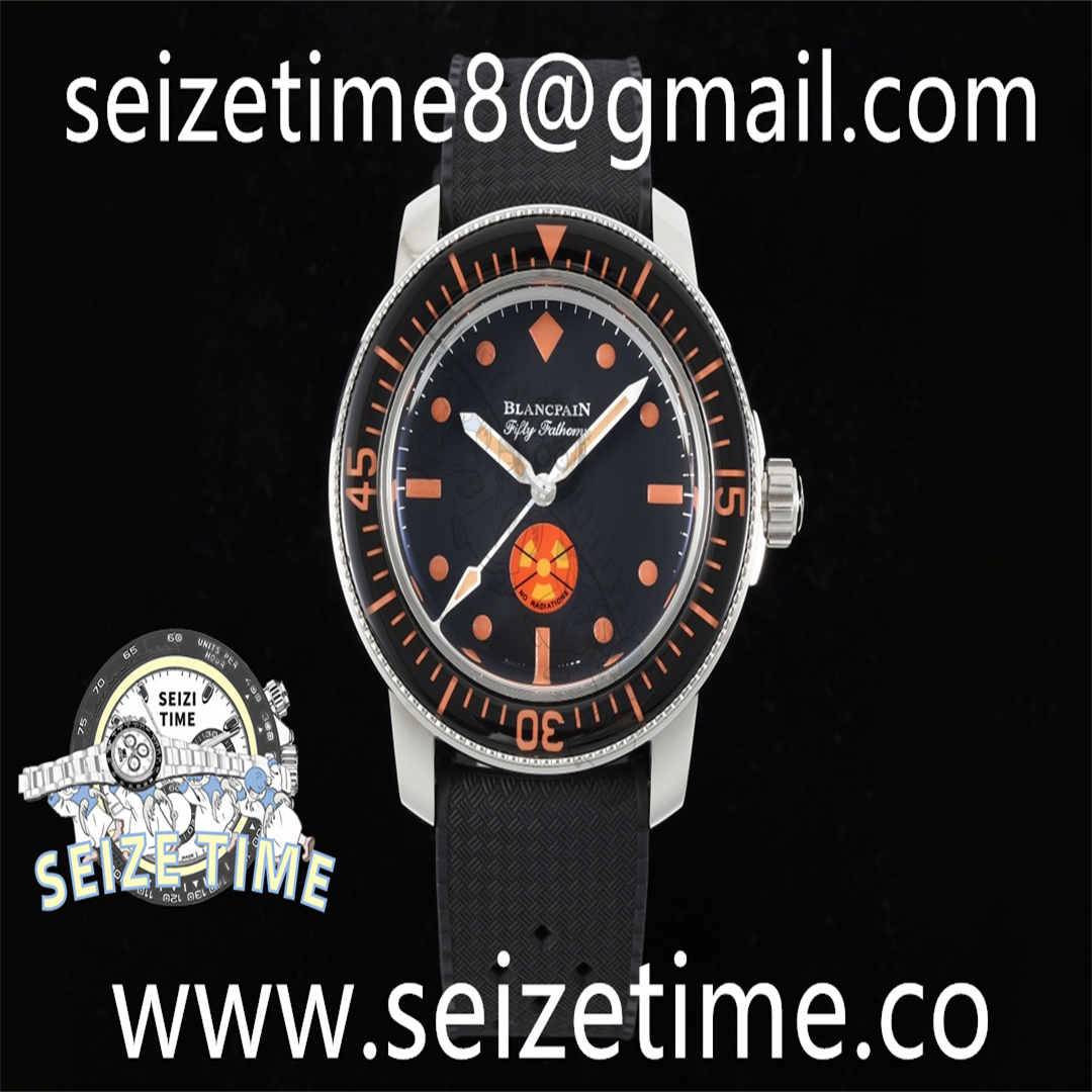 Fifty Fathoms No Rad SS Black Dial on Rubber Strap GSF A1151