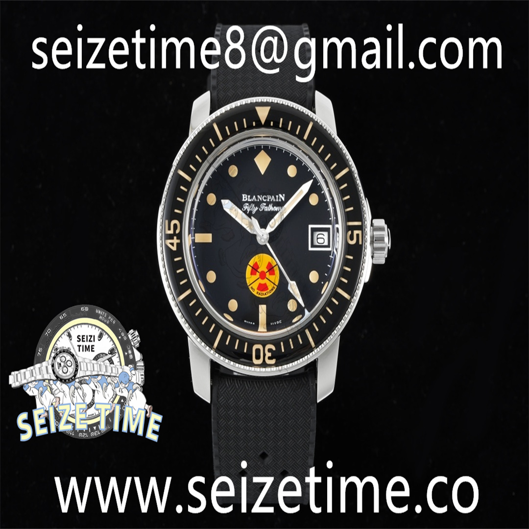 Fifty Fathoms No Rad SS Black Dial on Rubber Strap GSF A1151