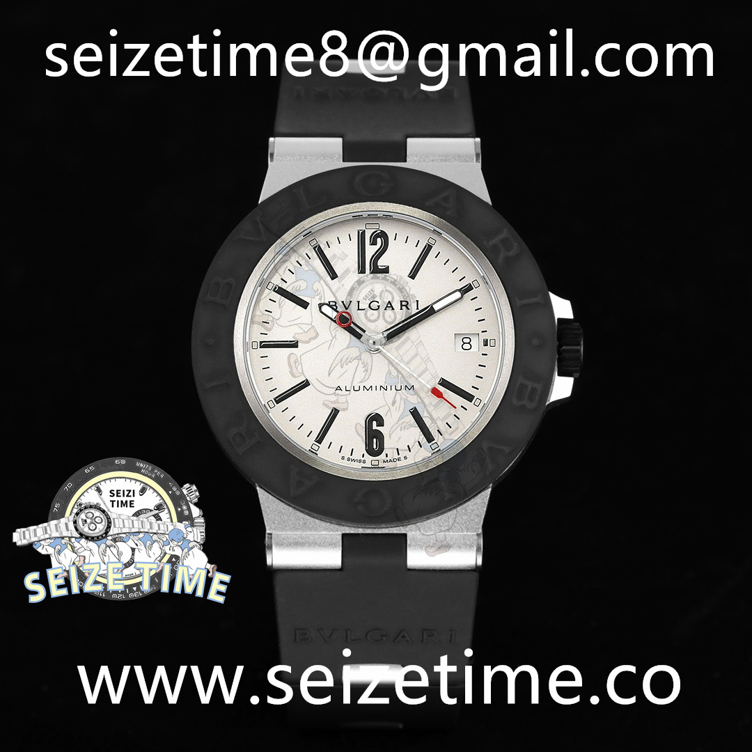 Aluminum Watch AL White Dial on Rubber Strap BVF A2892