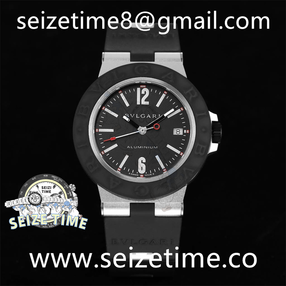 Aluminum Watch AL Black Dial on Rubber Strap BVF A2892