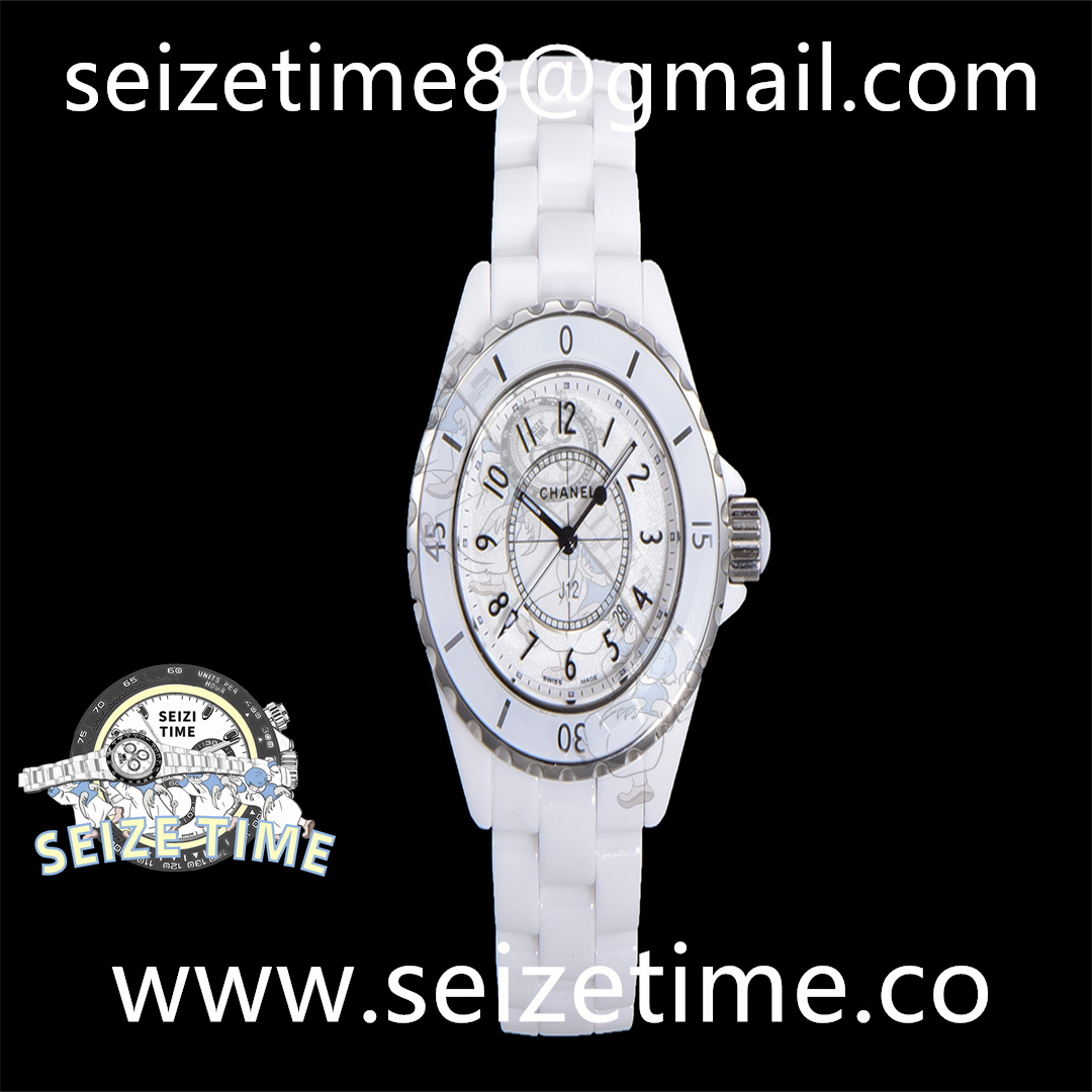 J12 33mm CER White Dial on CER Bracelet EAST Swiss Qtz