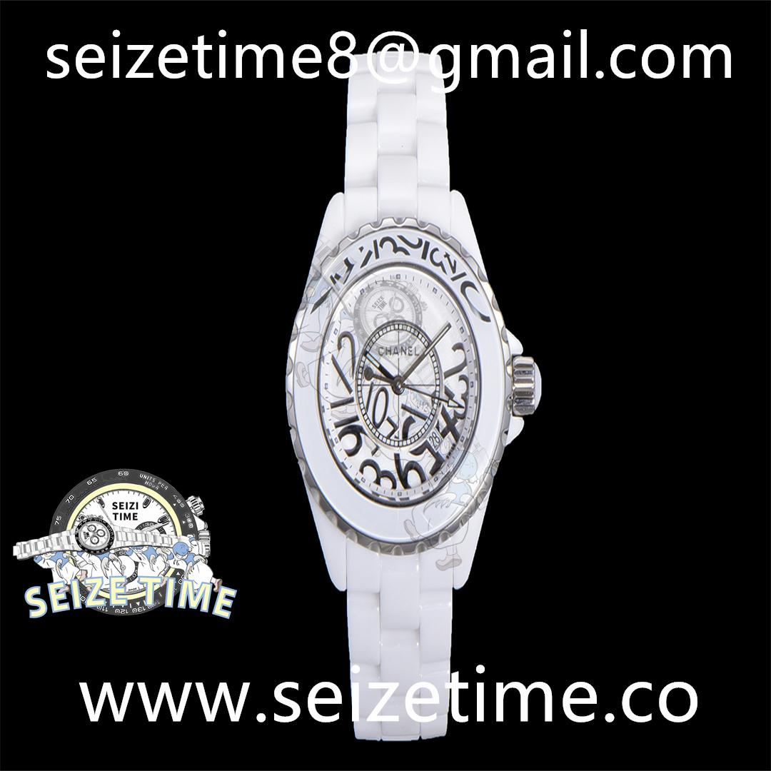 J12 33mm CER White Dial on CER Bracelet EAST Swiss Qtz