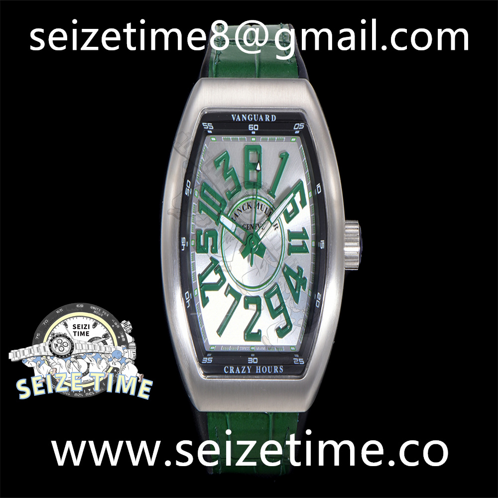 Vanguard Crazy Hours SS White Dial on Leather Strap ABF A2824