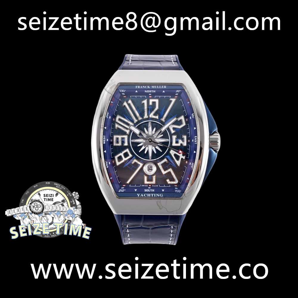 Vanguard V45 Yachting SS ABF 1:1 Best Edition Blue Textured Dial on Blue Gummy Strap A2824