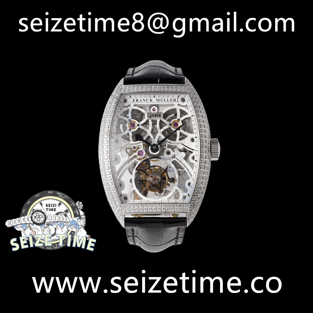 Fast Tourbillon SS Full Diamonds Skeleton Dial on Leather Strap ABF Tourbillon