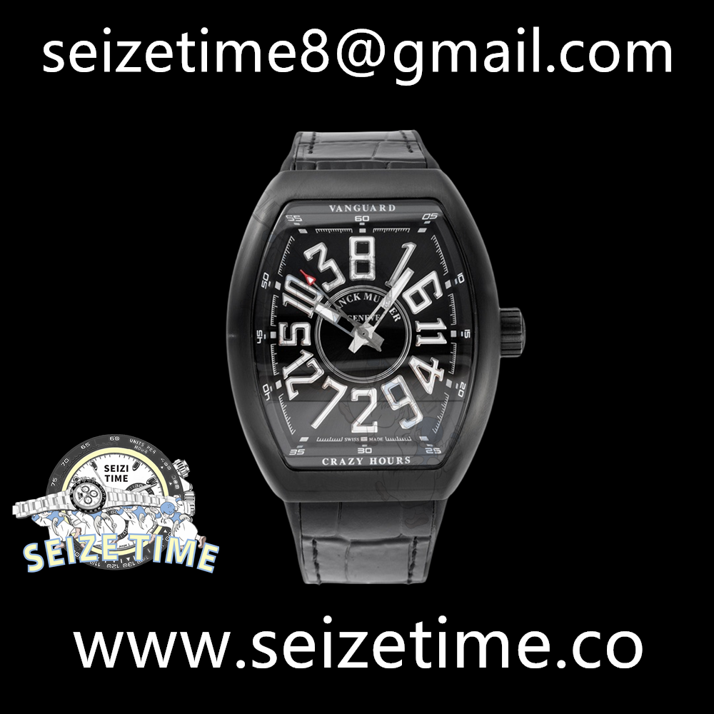 Vanguard V45 DLC ABF 1:1 Best Edition Black Textured Dial on Black Rubber Strap A2824