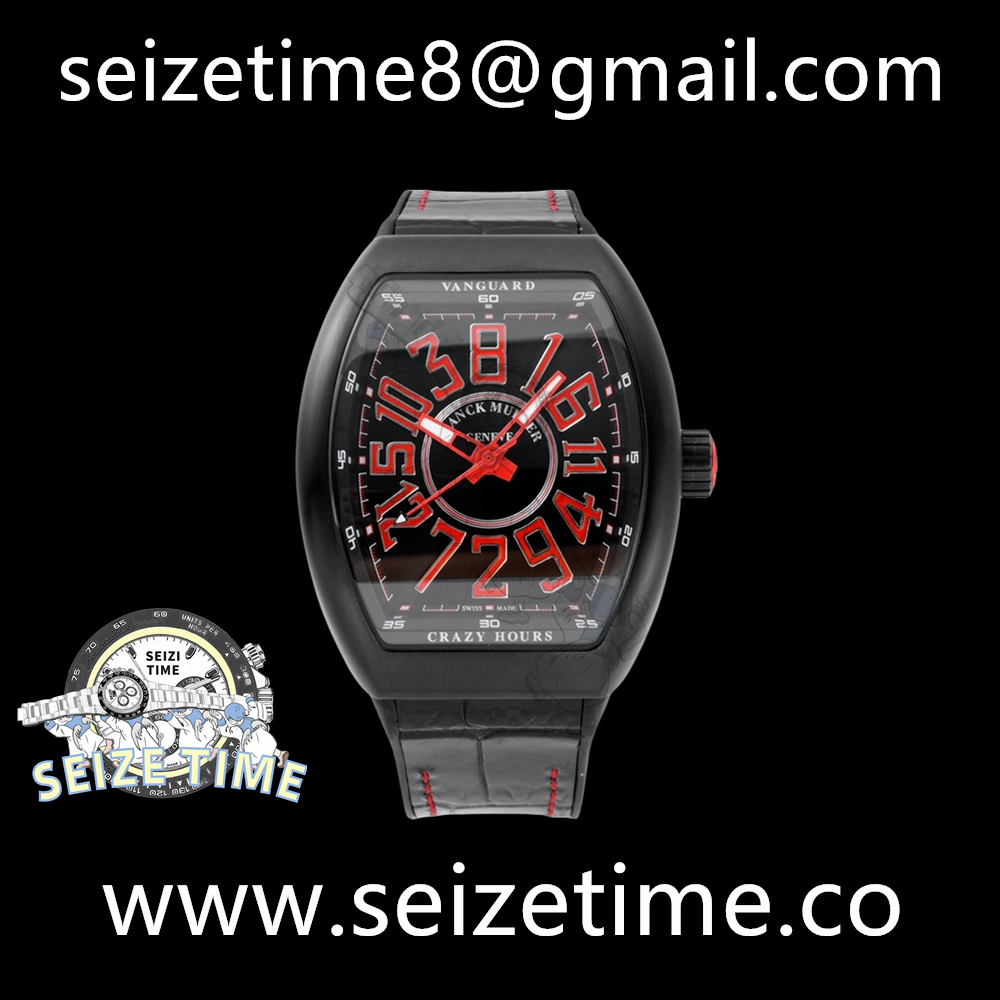 Vanguard V45 DLC ABF 1:1 Best Edition Black Textured Dial on Black Rubber Strap A2824