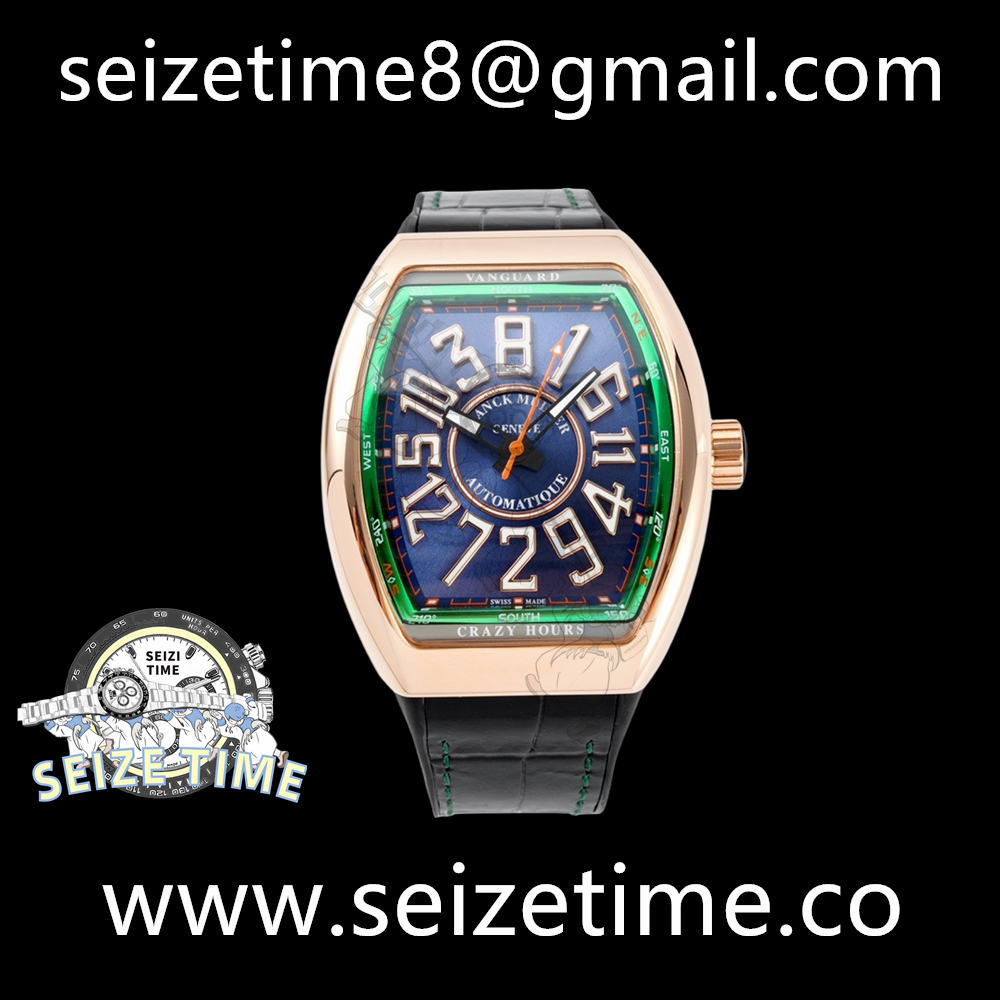 Vanguard Crazy Hours RG Blue Dial on Leather Strap ABF A2824