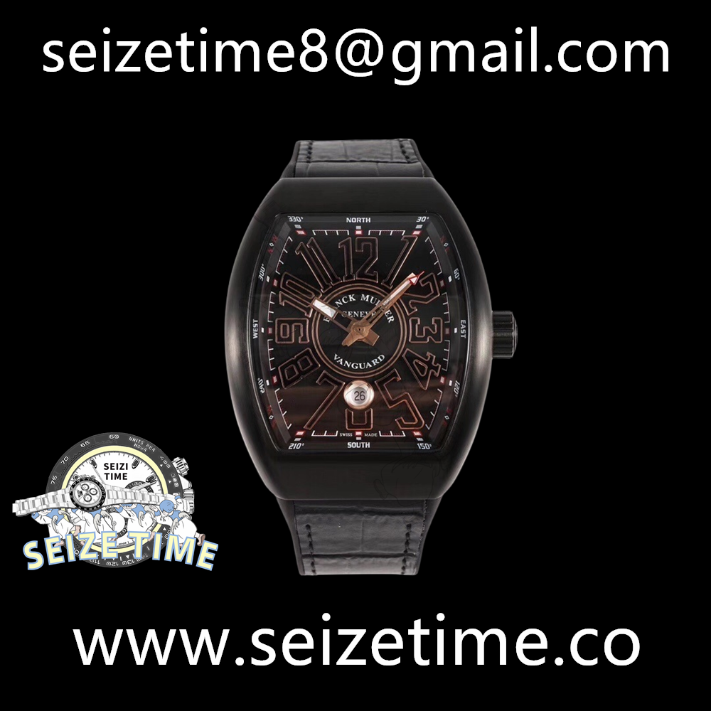 Vanguard V45 DLC ABF 1:1 Best Edition Black Textured Dial on Black Rubber Strap A2824