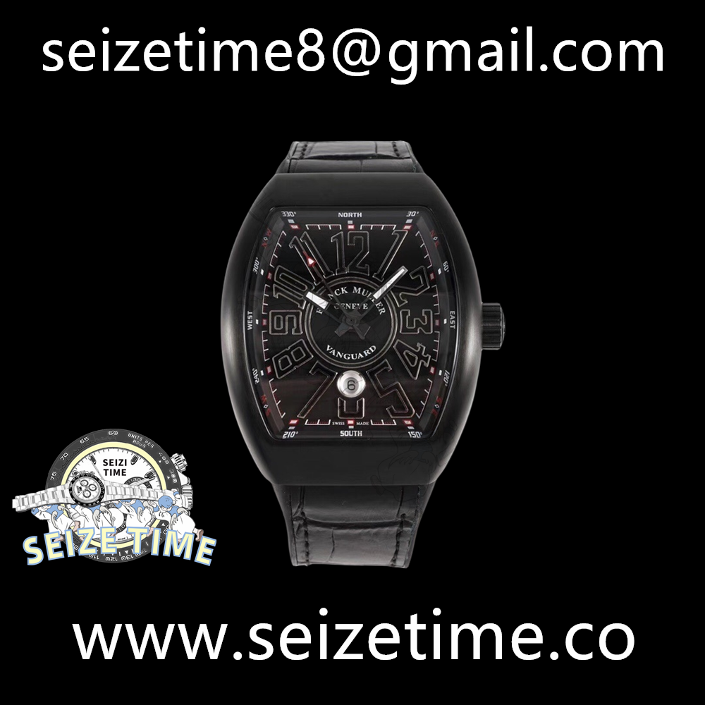 Vanguard V45 DLC ABF 1:1 Best Edition Black Textured Dial on Black Rubber Strap A2824