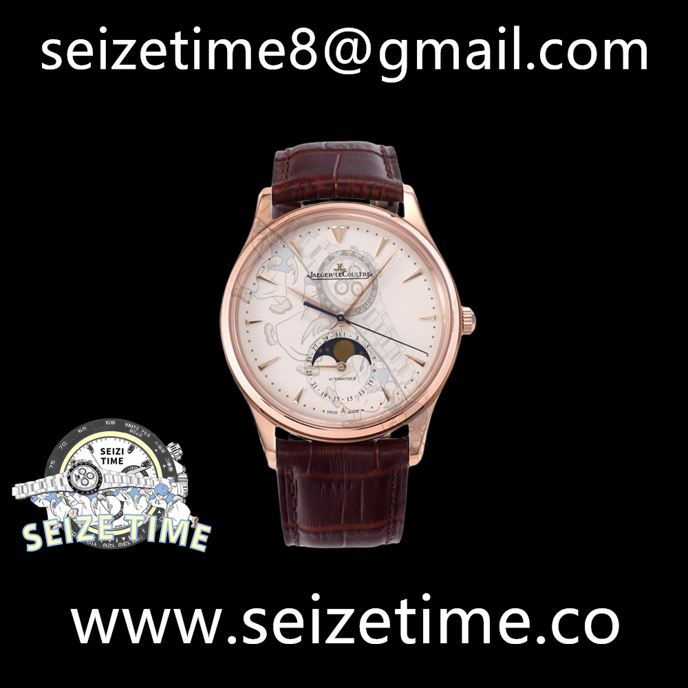 Master Ultra Thin Moon RG White Dial Stick on Leather Strap ZF 1:1 MY9015